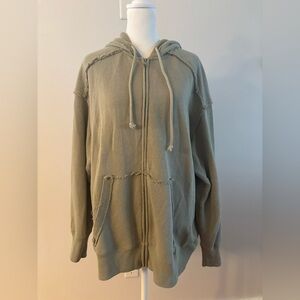 American Eagle Women’s Size Medium sage green hooded zip sweatshirt